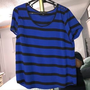 Blue and Black Blouse